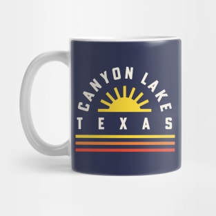 Canyon Lake Texas Retro Vintage Stripes Sunset Mug